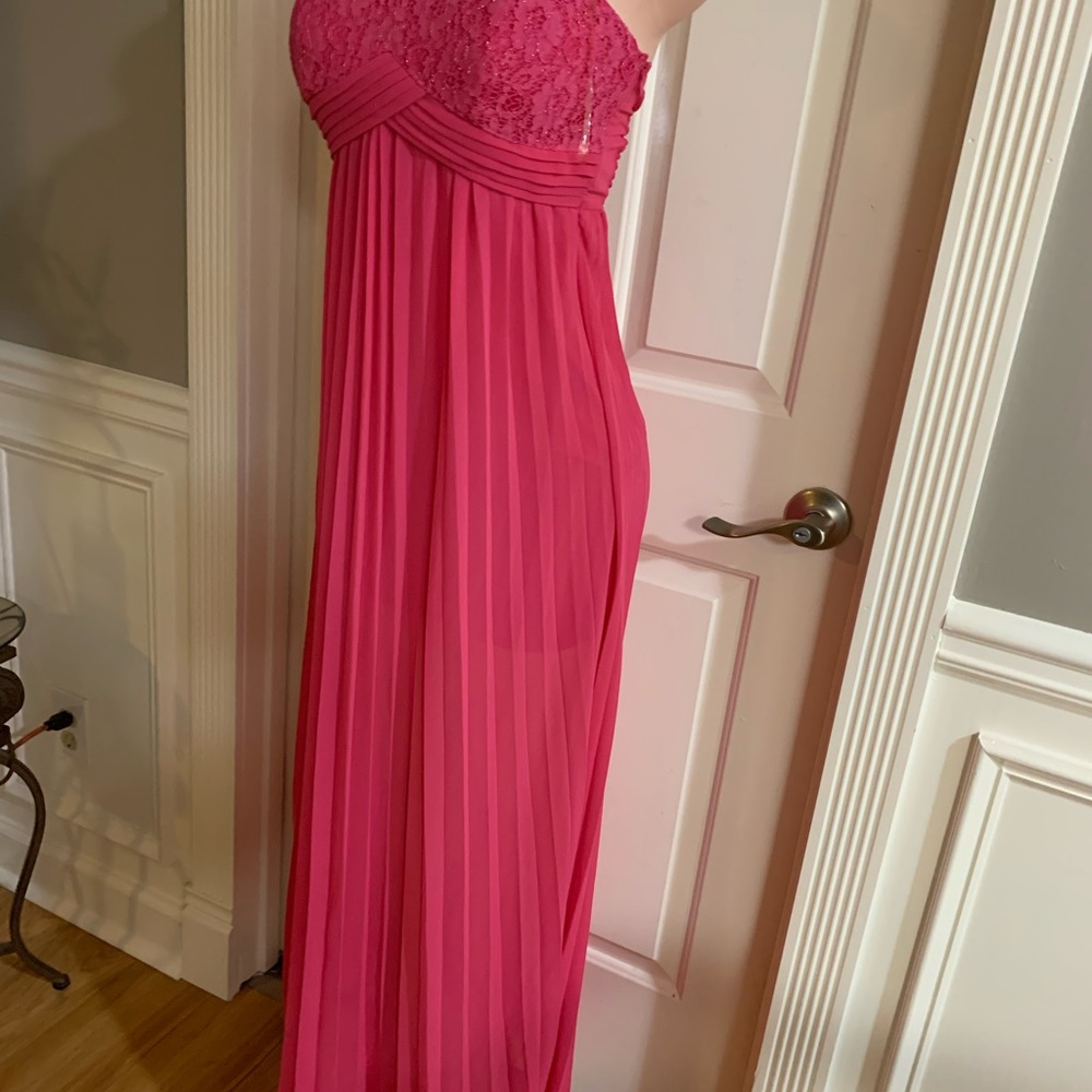 COPY - Women’s junior pink strapless pleated high- low maxi lace top dress size… - Picture 7 of 12